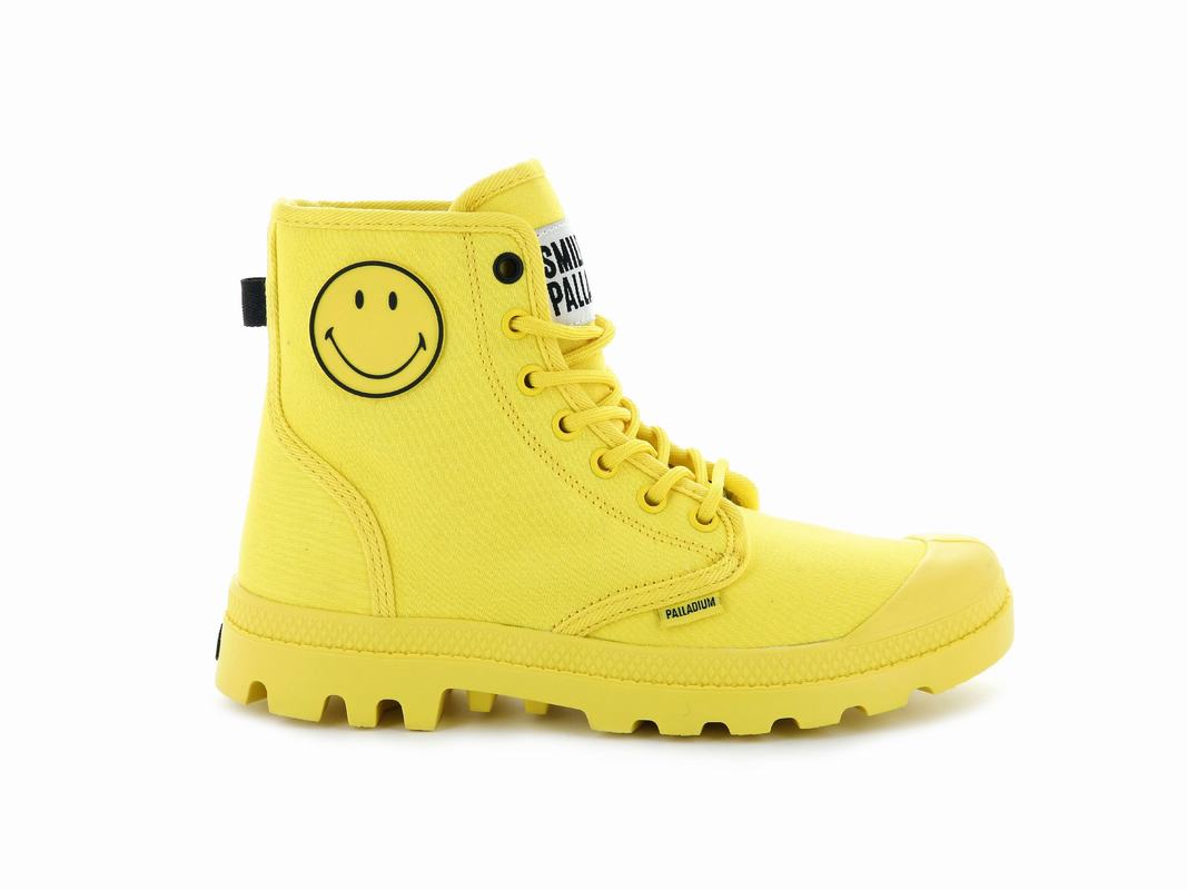 Palladium Pampa Smiley Fest Bag Men's Boots Yellow (EBDC49320)